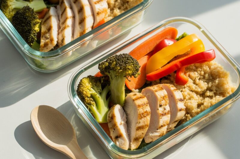 Air Fryer Chicken & Veggie Meal Prep Bowls
